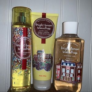 Bath & Body Works Set of 3- Bright Lemon Snowdrop
